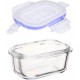 Pote Hermético 120ml Retangular De Vidro Borossilicato